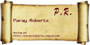 Paray Roberta névjegykártya